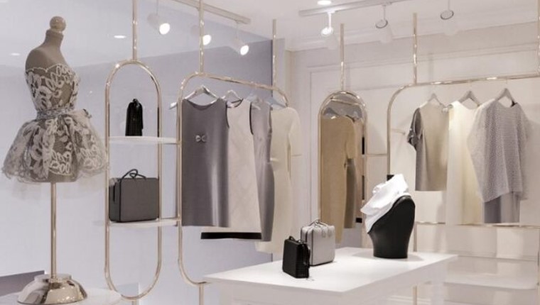 Thiết kế nội thất cho shop thời trang sang trọng khác với phong cách tối giản bởi "thần thái" trong cách bố trí