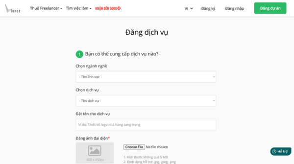 Đăng ký gói dịch vụ trên vLance